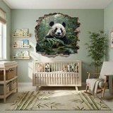 Vinilos Decorativos: Agujero de Muro Oso Panda 4