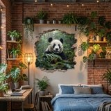 Vinilos Decorativos: Agujero de Muro Oso Panda 6