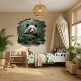 Vinilos Decorativos: Agujero de Muro Oso Panda 9