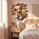 Vinilos Decorativos: Agujero de Muro Cachorro Feliz 6