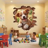 Vinilos Decorativos: Agujero de Muro Cachorro Feliz 9