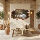 Vinilos Decorativos: Agujero de Muro Cisne Cr&iacute;as 5