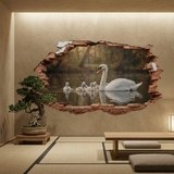 Vinilos Decorativos: Agujero de Muro Cisne Cr&iacute;as 8