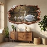 Vinilos Decorativos: Agujero de Muro Cisne Cr&iacute;as 9