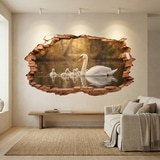 Vinilos Decorativos: Agujero de Muro Cisne Cr&iacute;as 11