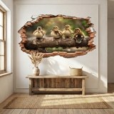 Vinilos Decorativos: Agujero de Muro Patitos Tronco 6