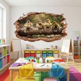 Vinilos Decorativos: Agujero de Muro Patitos Tronco 7