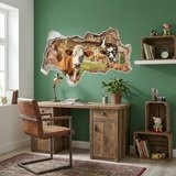 Vinilos Decorativos: Agujero de Muro Vacas Divertidas 5