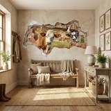 Vinilos Decorativos: Agujero de Muro Vacas Divertidas 6