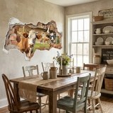 Vinilos Decorativos: Agujero de Muro Vacas Divertidas 8