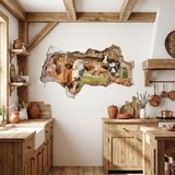 Vinilos Decorativos: Agujero de Muro Vacas Divertidas 9