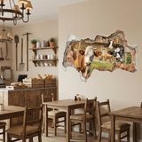 Vinilos Decorativos: Agujero de Muro Vacas Divertidas 10