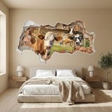 Vinilos Decorativos: Agujero de Muro Vacas Divertidas 11