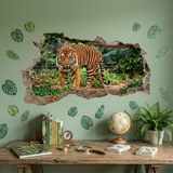 Vinilos Decorativos: Agujero de Muro Tigre Bengala 3