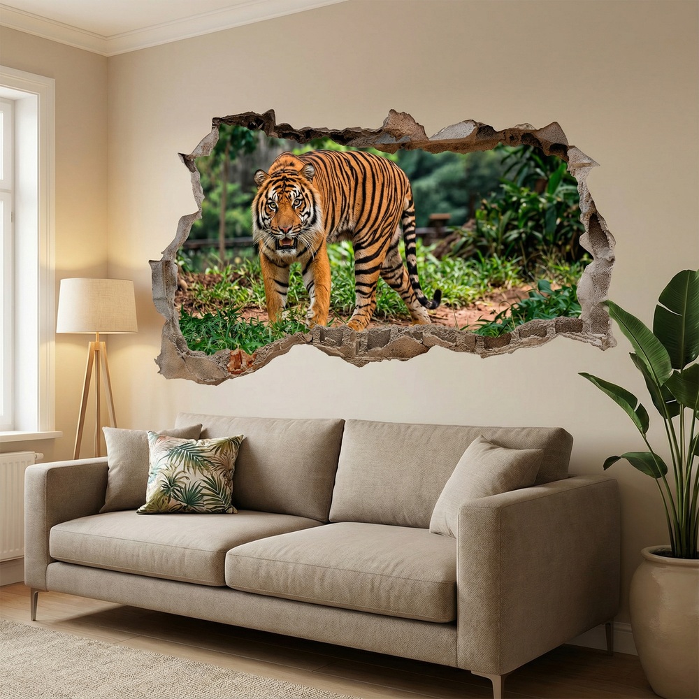 Vinilos Decorativos: Agujero de Muro Tigre Bengala