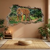 Vinilos Decorativos: Agujero de Muro Tigre Bengala 6