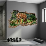 Vinilos Decorativos: Agujero de Muro Tigre Bengala 7