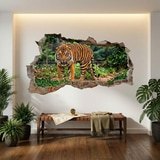 Vinilos Decorativos: Agujero de Muro Tigre Bengala 8
