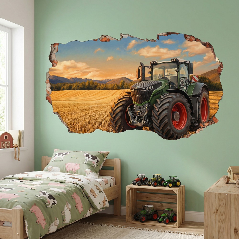 Vinilos Decorativos: Agujero de Muro Elefantes Atardecer