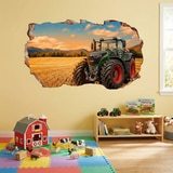Vinilos Decorativos: Agujero de Muro Tractor Campo Dorado 8