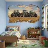 Vinilos Decorativos: Agujero de Muro Tractores Campo 3