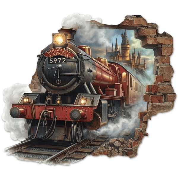 Vinilos Decorativos: Agujero de Muro Tren Harry Potter