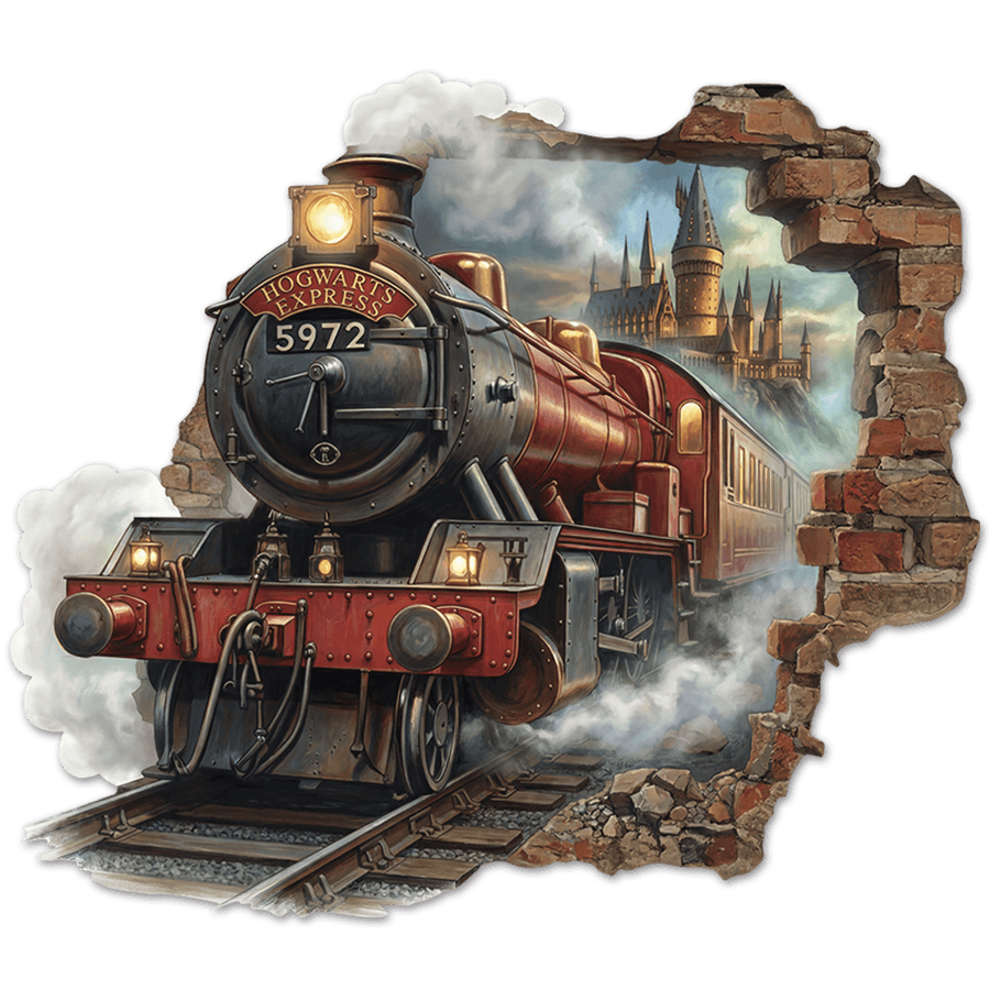 Vinilos Decorativos: Agujero de Muro Tren Harry Potter