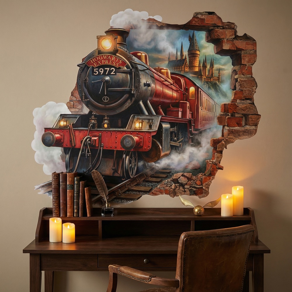 Vinilos Decorativos: Agujero de Muro Tren Harry Potter