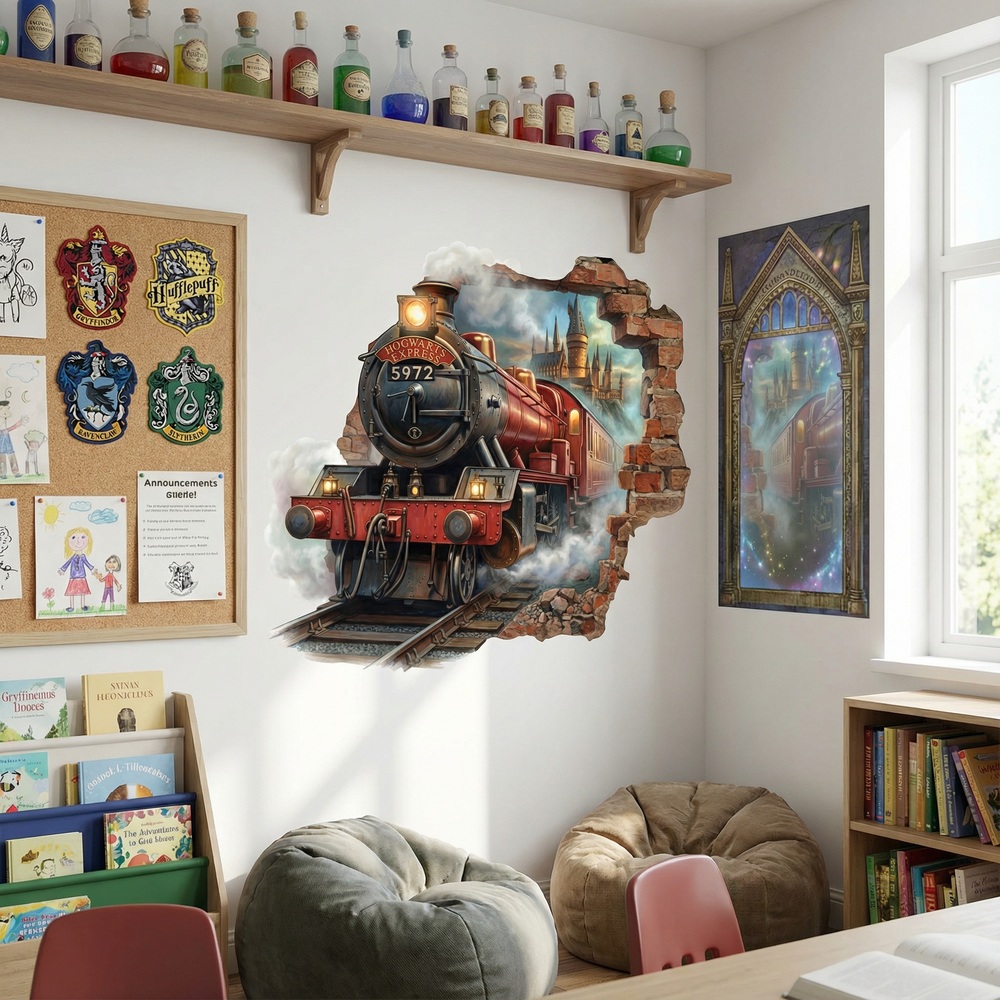 Vinilos Decorativos: Agujero de Muro Tren Harry Potter
