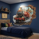 Vinilos Decorativos: Agujero de Muro Tren Harry Potter 6