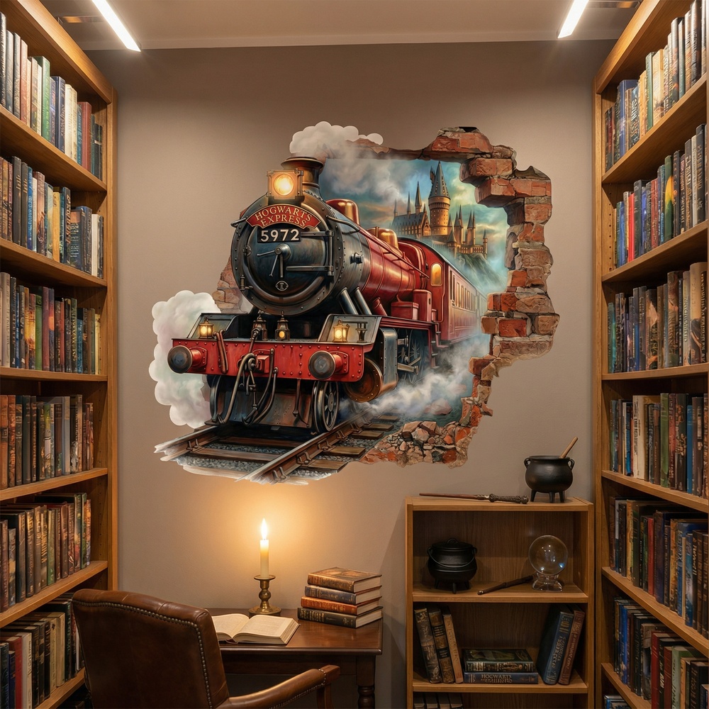 Vinilos Decorativos: Agujero de Muro Tren Harry Potter