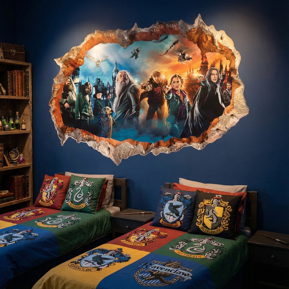Vinilos Decorativos: Agujero de Muro Harry Potter Personajes