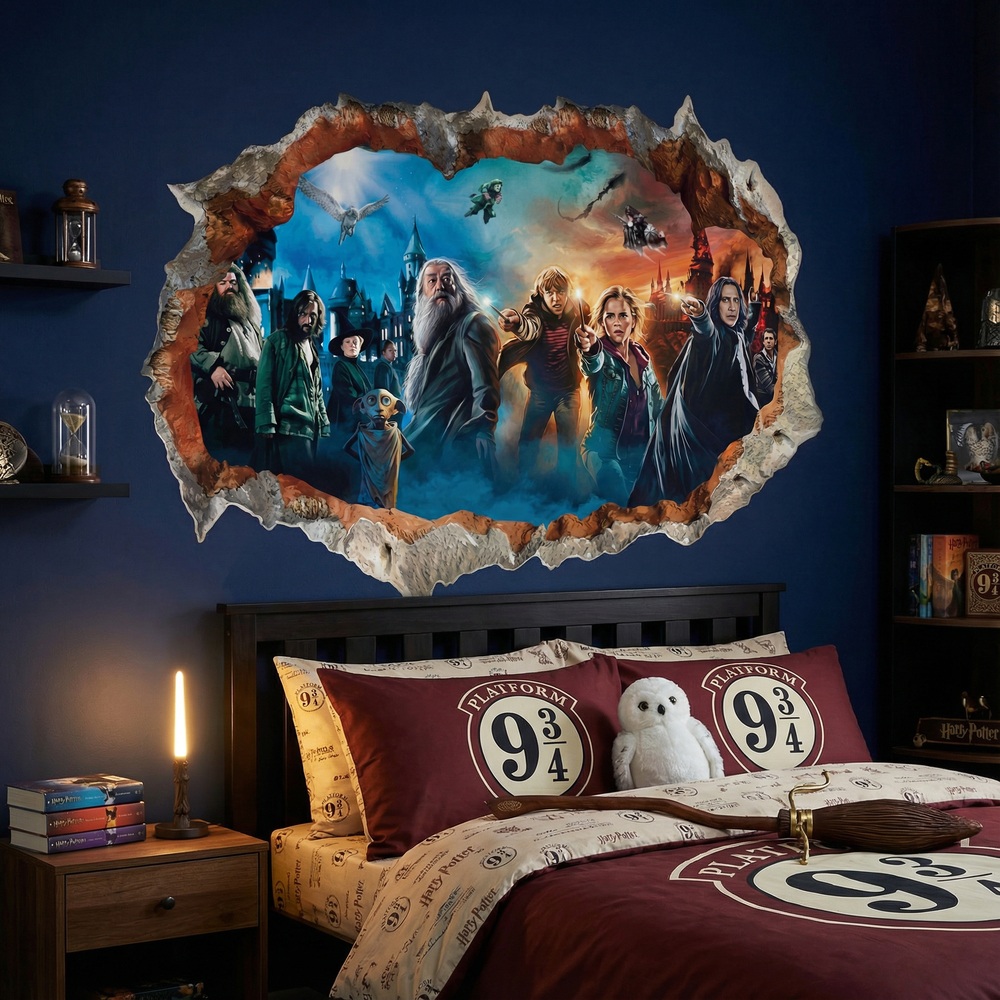 Vinilos Decorativos: Agujero de Muro Harry Potter Personajes