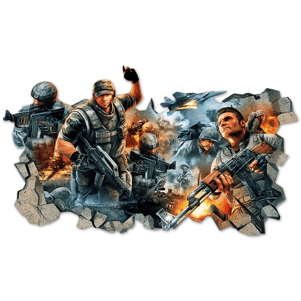 Vinilos Decorativos: Agujero de Muro Videojuego Shooter