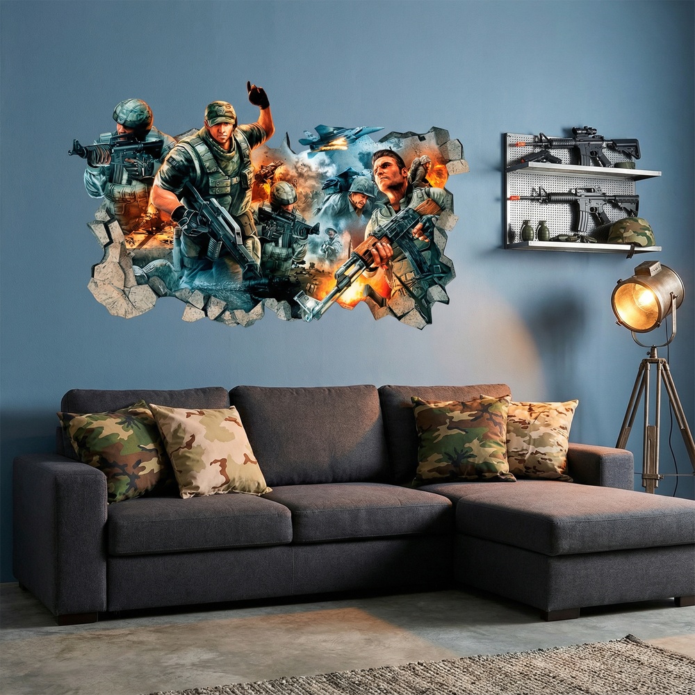 Vinilos Decorativos: Agujero de Muro Videojuego Shooter