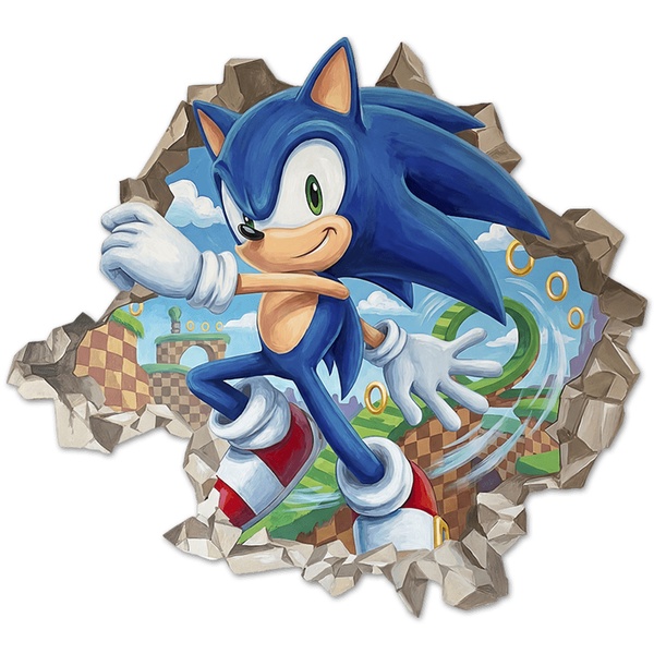 Vinilos Decorativos: Agujero de Muro Sonic Arcade