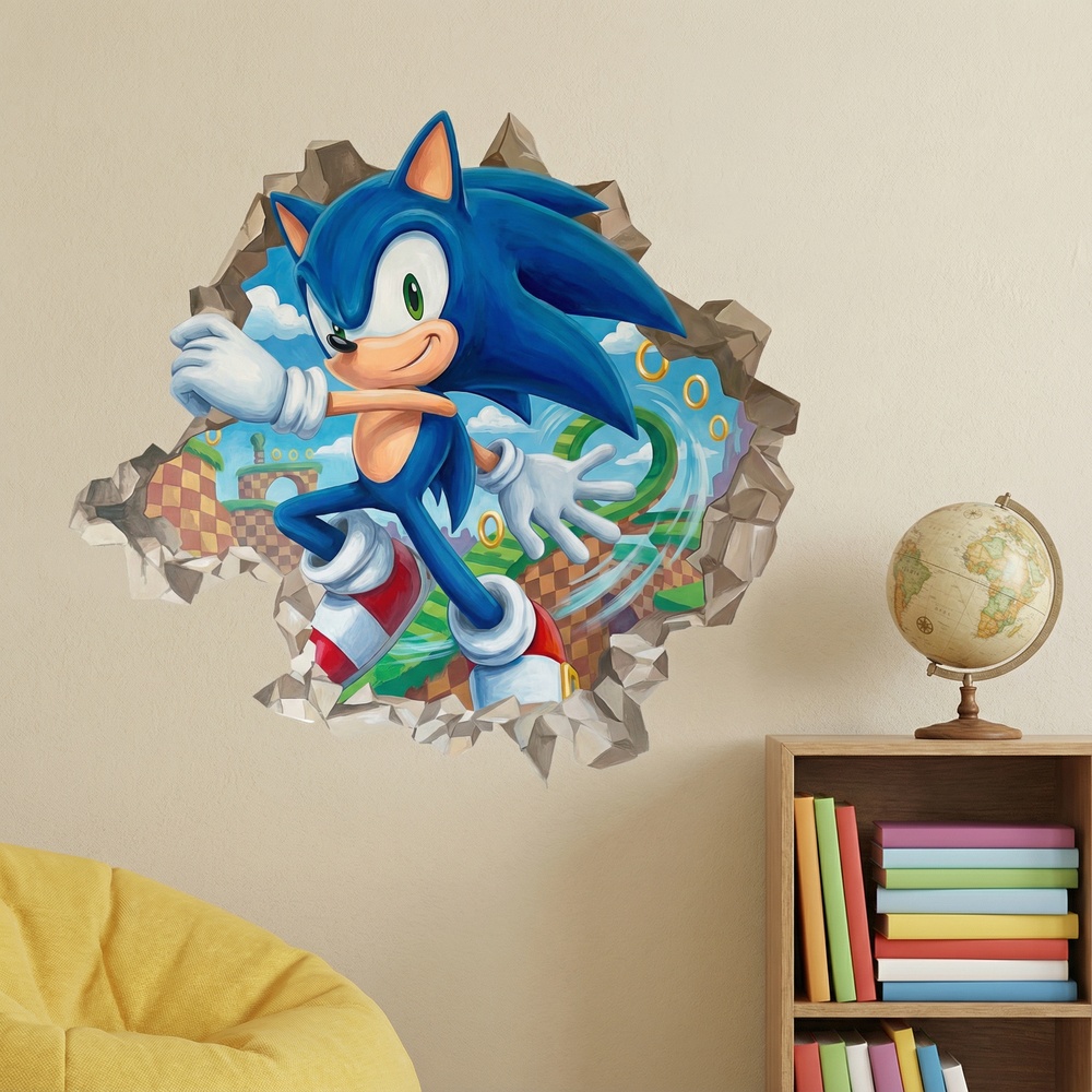 Vinilos Decorativos: Agujero de Muro Sonic Arcade