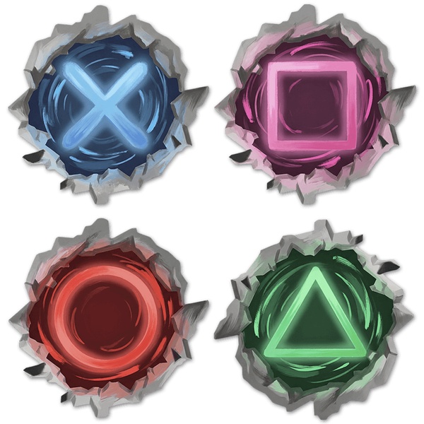 Vinilos Decorativos: Agujero de Muro S&iacute;mbolos Gamer Playstation