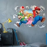 Vinilos Infantiles: Agujero de Muro Super Mario Personajes 5