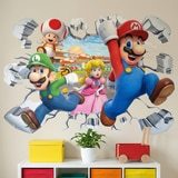 Vinilos Infantiles: Agujero de Muro Super Mario Personajes 6