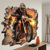 Vinilos Decorativos: Agujero de Muro Motocross Atardecer 5