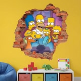 Vinilos Infantiles: Agujero de Muro Familia Simpson Sof&aacute; 4