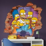 Vinilos Infantiles: Agujero de Muro Familia Simpson Sof&aacute; 7