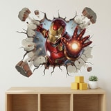 Vinilos Infantiles: Agujero de pared Iron Man Energ&iacute;a 3