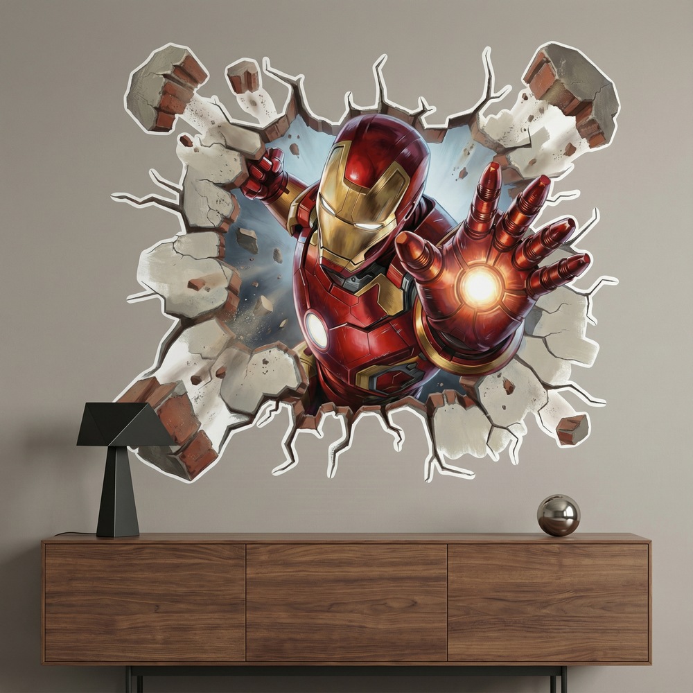 Vinilos Infantiles: Agujero de pared Iron Man Energ&iacute;a