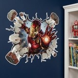 Vinilos Infantiles: Agujero de pared Iron Man Energ&iacute;a 5