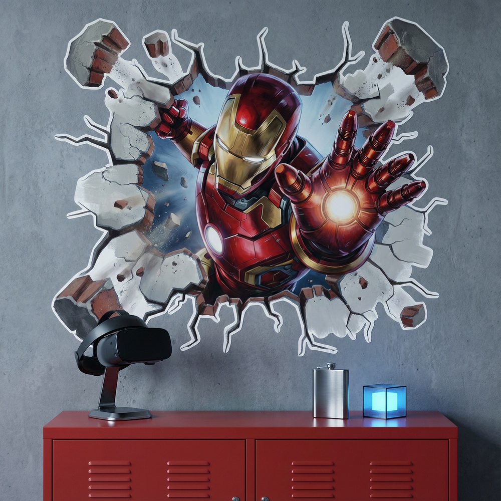 Vinilos Infantiles: Agujero de pared Iron Man Energ&iacute;a