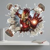 Vinilos Infantiles: Agujero de pared Iron Man Energ&iacute;a 8