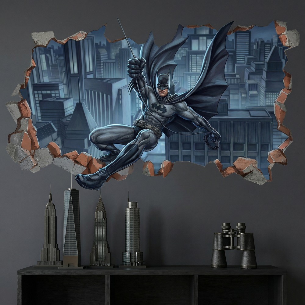 Vinilos Decorativos: Agujero de pared Batman Justicia