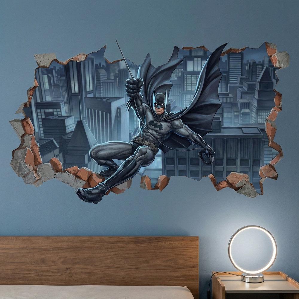 Vinilos Decorativos: Agujero de pared Batman Justicia